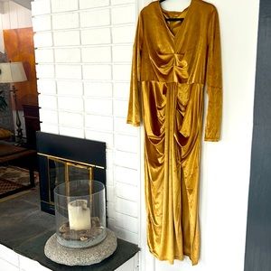 Gold Velvet Dress L
